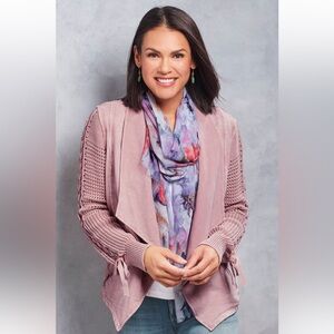 NORTHSTYLE Pink Draped-Front French Terry Jacket